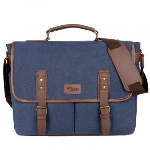 besace bandoulière toile et cuir décontractée