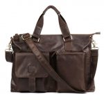 besace vintage en cuir noir