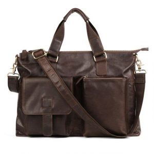 besace vintage en cuir noir