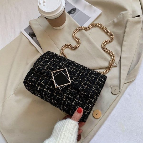 sac à main carré en laine haut de gamme