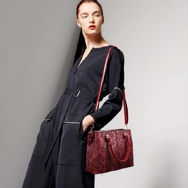 sac à main bandoulière en cuir serpent
