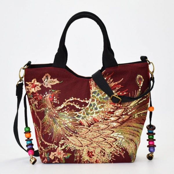 sac besace vintage avec perles
