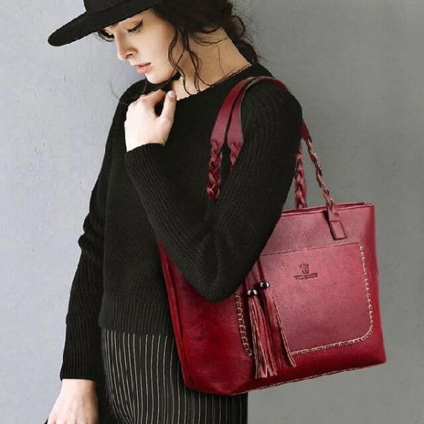 sac en cuir décontracté au style vintage
