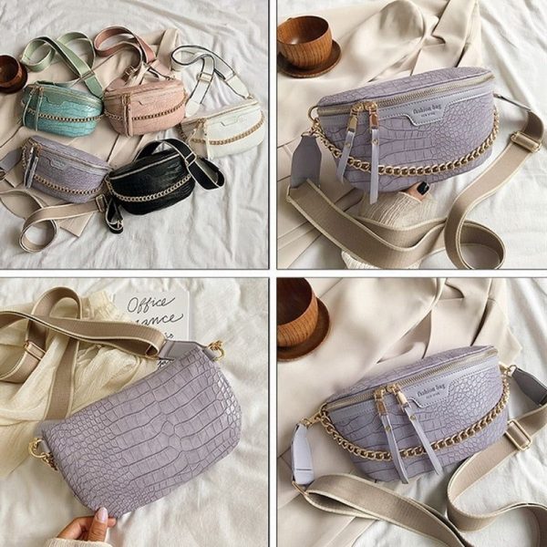 sacoche banane femme style crocodile