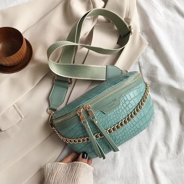 accessoire de mode sacoche banane femme crocodile