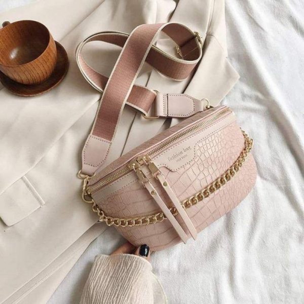 besace femme chic en cuir crocodile